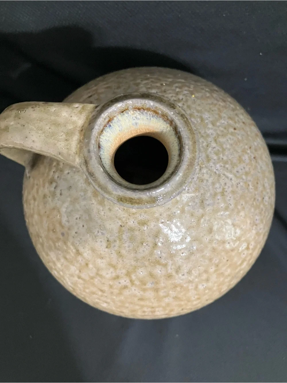 Handcrafted Ceramic Pitcher Vase by Phil Morgan, NC in Speckled Cream
